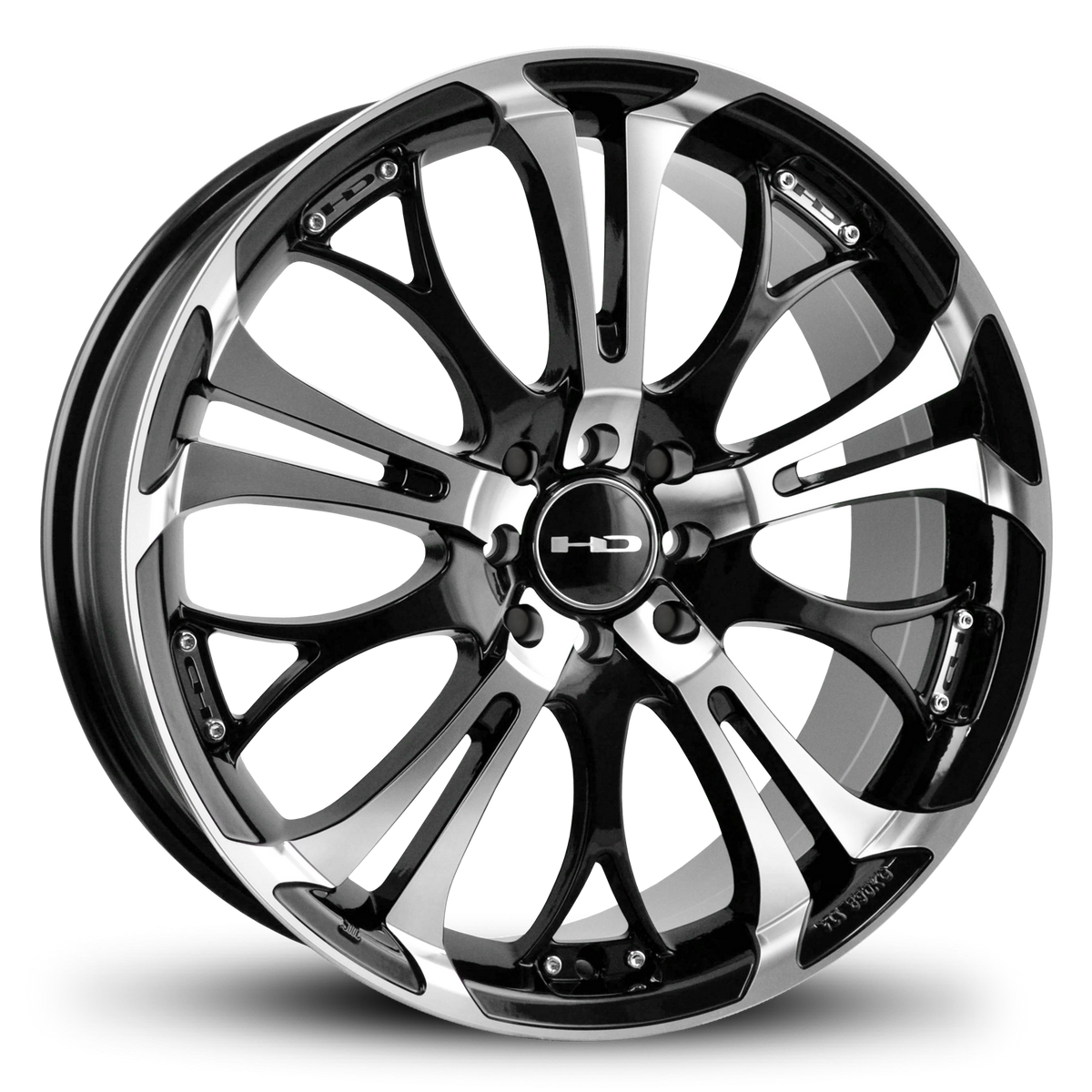Hd Rims Logo HD Wheels Spinout 15x6.5 +40 4x100/4x114.3mm 73.1mm Gloss Black/Machin
