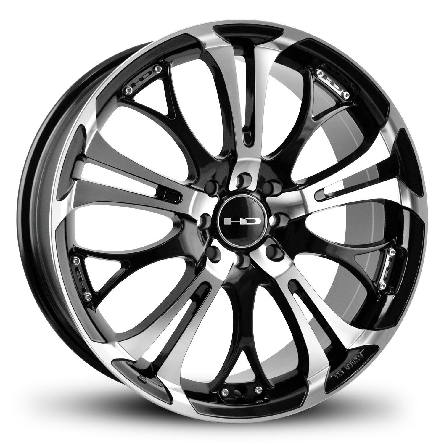 HD Wheels Spinout 15x6.5 +40 4x100/4x114.3mm 73.1mm Gloss Black/Machined Face