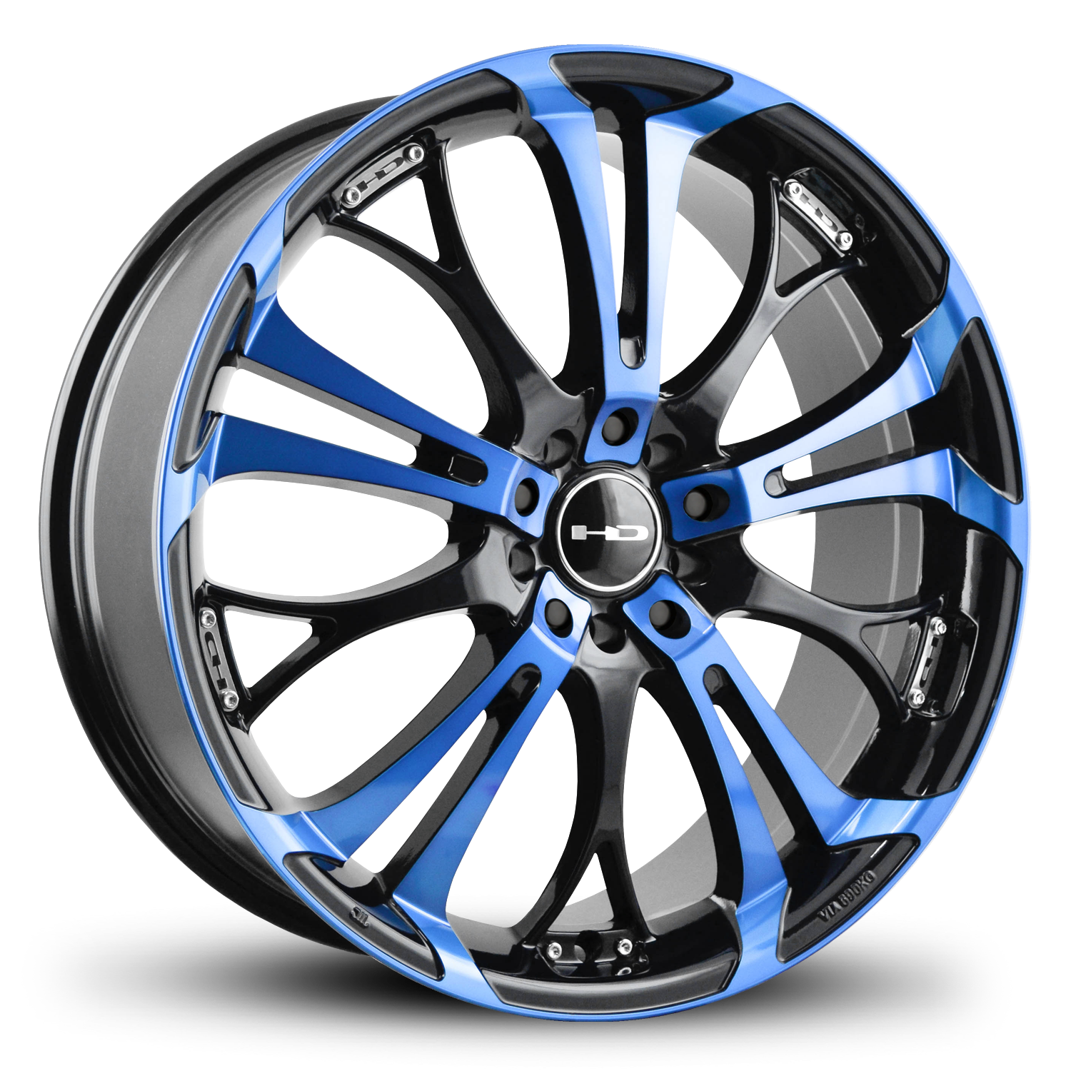 HD Wheels Spinout 22x8.5 +42 5x114.3/5x120mm 74.1mm Gloss Blue/Machined Face
