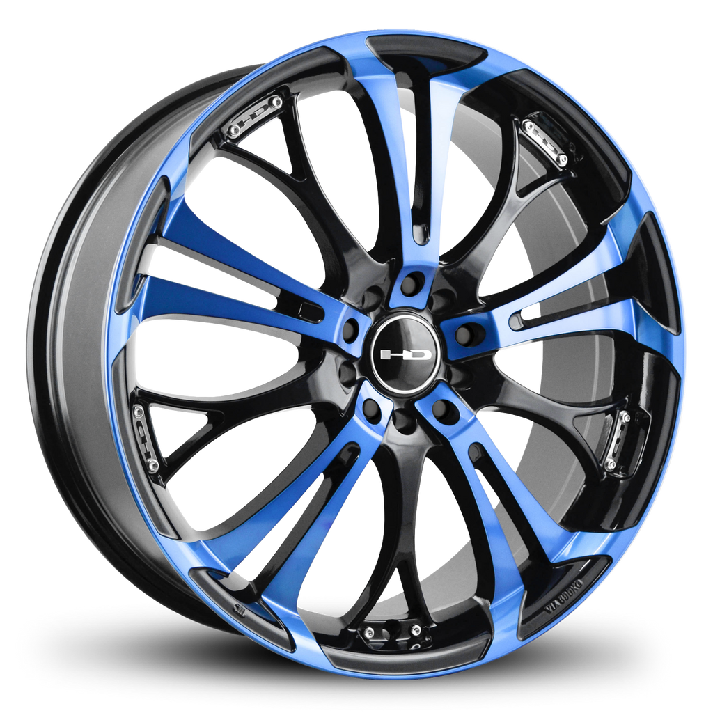 HD Wheels Spinout 22x8.5 +42 5x114.3/5x120mm 74.1mm Gloss Blue/Machined Face