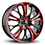 HD Wheels Spinout 16x7 +40 4x100/4x114.3mm 73.1mm Gloss Red&BK/Machined Face