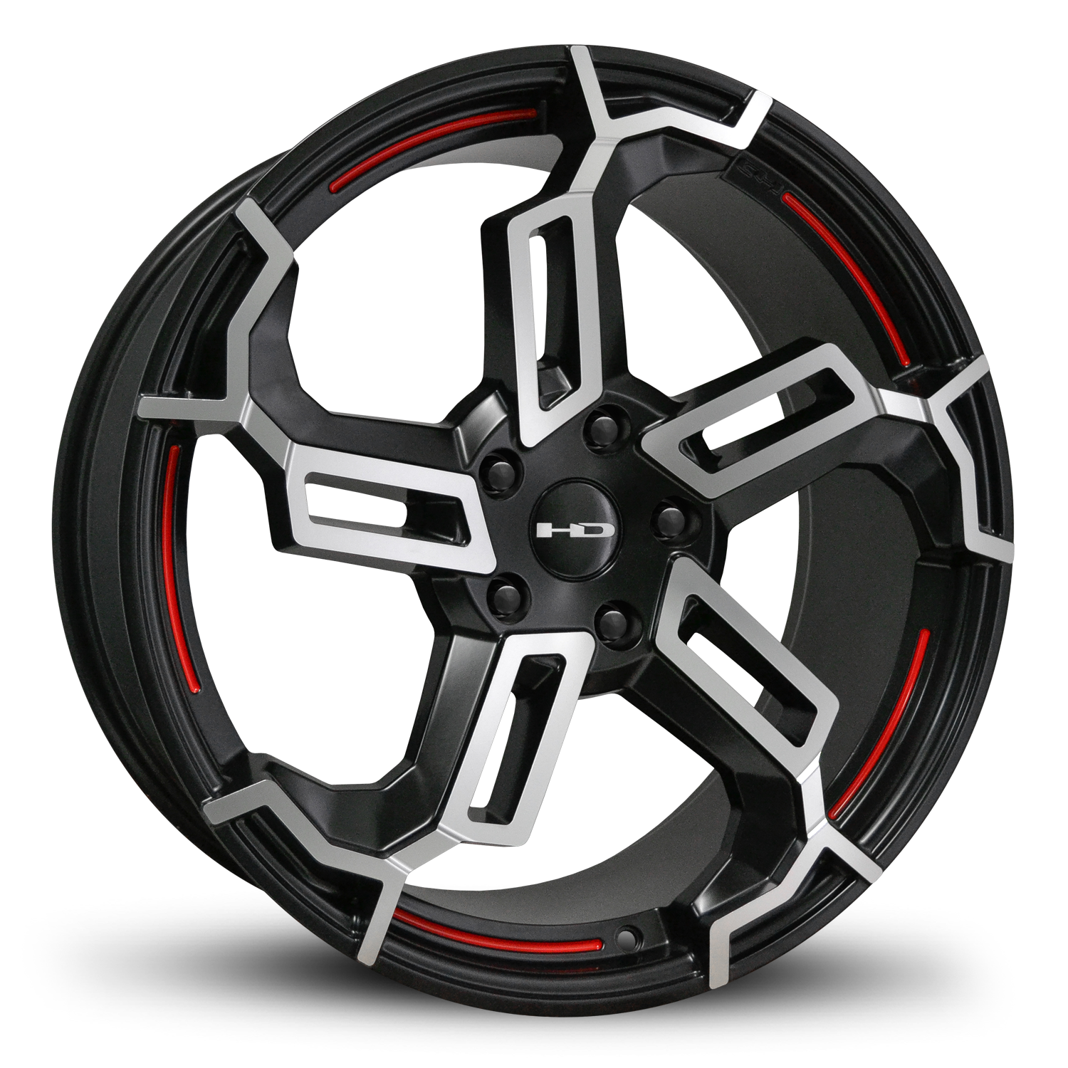 HD Wheels Switch 18x7.5 +42 5x114.3mm 73.1mm Satin Black/Red Line