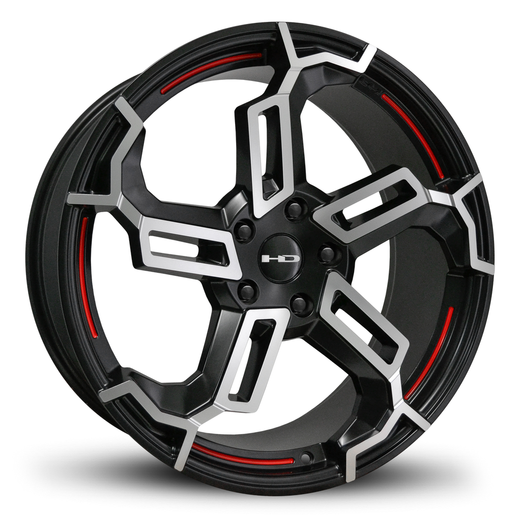Hd Rims Logo HD Wheels Switch 20x8.5 +35 5x120mm 74.1mm Satin Black/Red Line – HPD ...