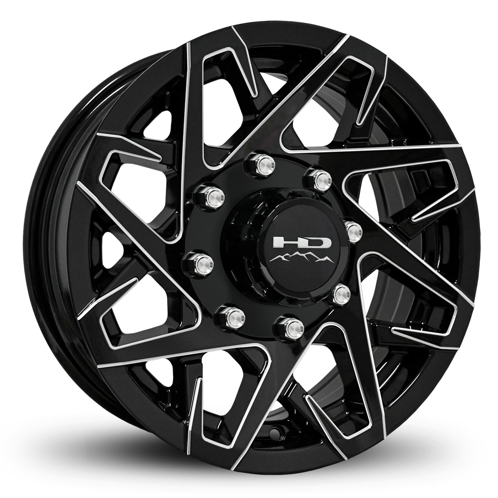 HD Trailer Canyon 16x6 +0 8x165mm 128.6mm Gloss Black/Milled Edge