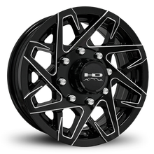 Load image into Gallery viewer, HD Trailer Canyon 16x6 +0 8x165mm 128.6mm Gloss Black/Milled Edge