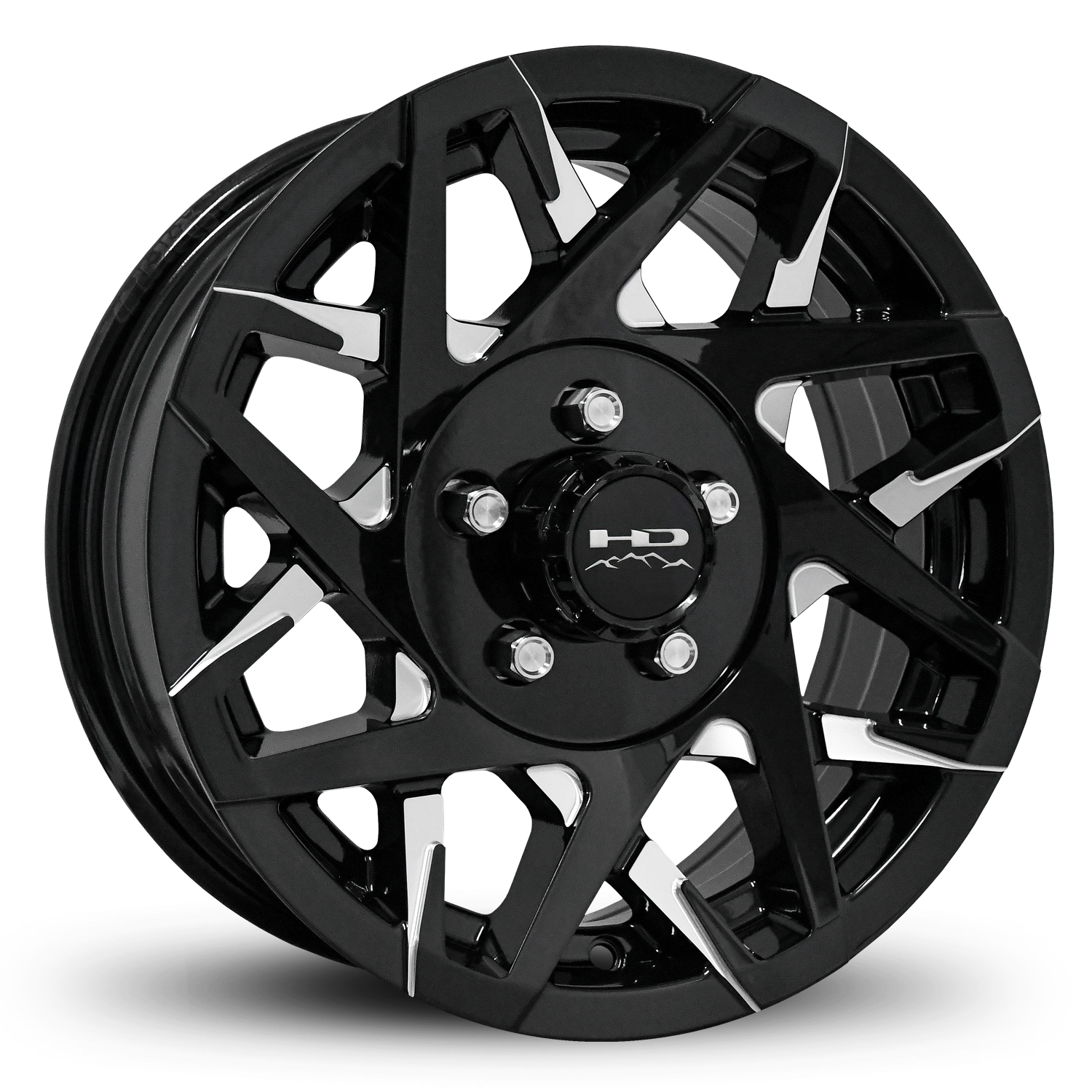 HD Trailer Canyon 14x5.5 +0 5x114.3mm 83mm Gloss Black/Milled Face