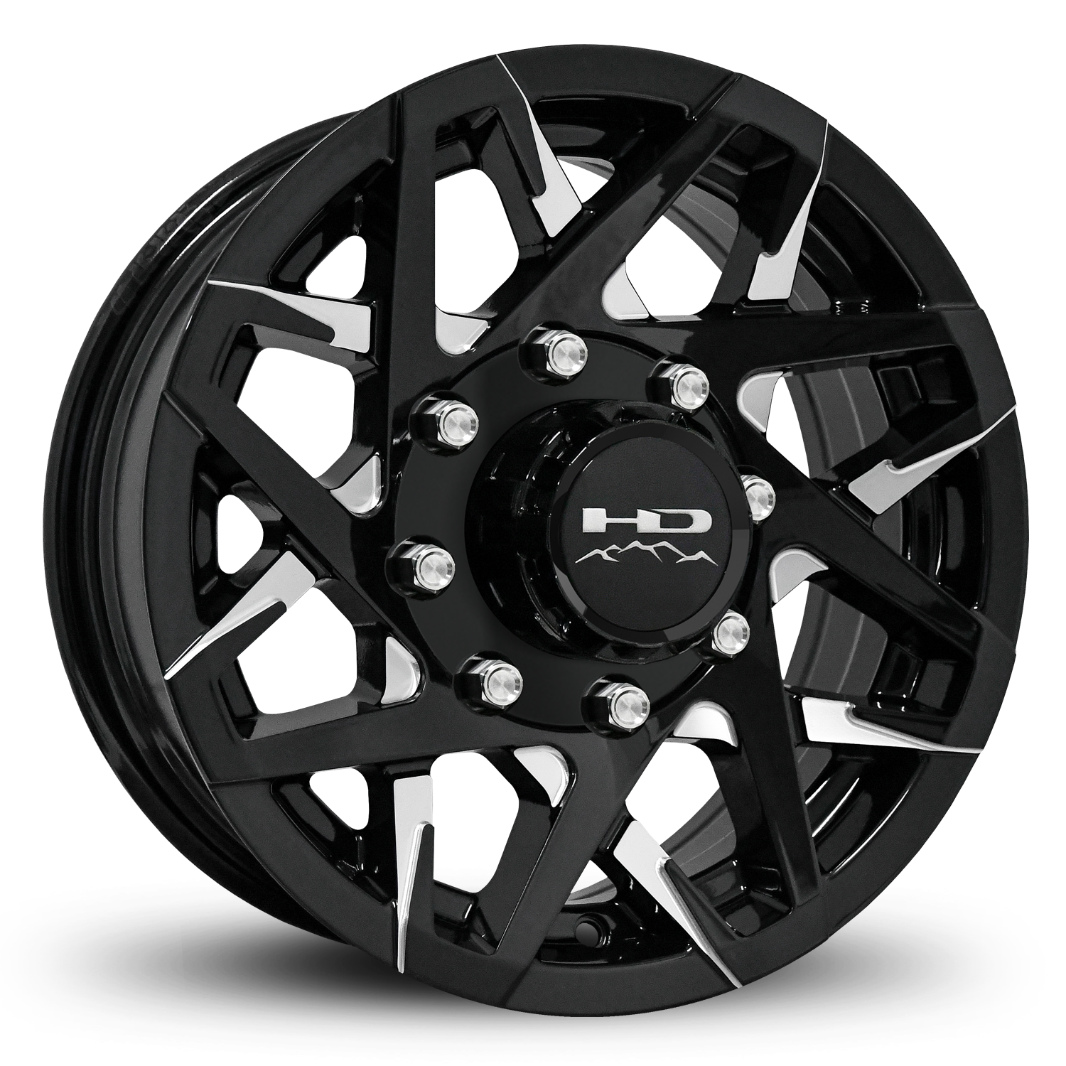 HD Trailer Canyon 16x6 +0 8x165mm 128.6mm Gloss Black/Milled Face