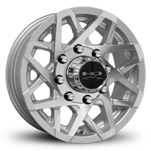 Load image into Gallery viewer, HD Trailer Canyon 16x6.0 +0 8x165mm 128.6mm Gloss Silver Machined Face on Radial Trailer Tire 235/80R16 10ply