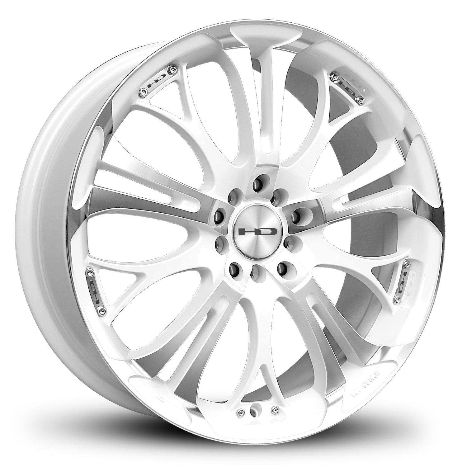 HD Wheels Spinout 20x8 +20 5x115/5x120mm 74.1mm Gloss White/Machined Face