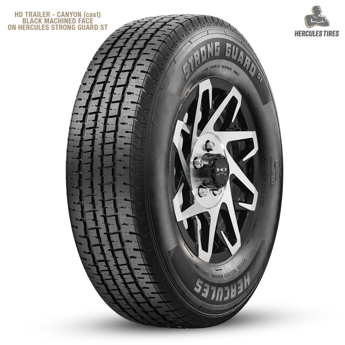 HD Trailer Canyon 16x6 +0 8x165mm 128.6mm Gloss Black/Machined Face