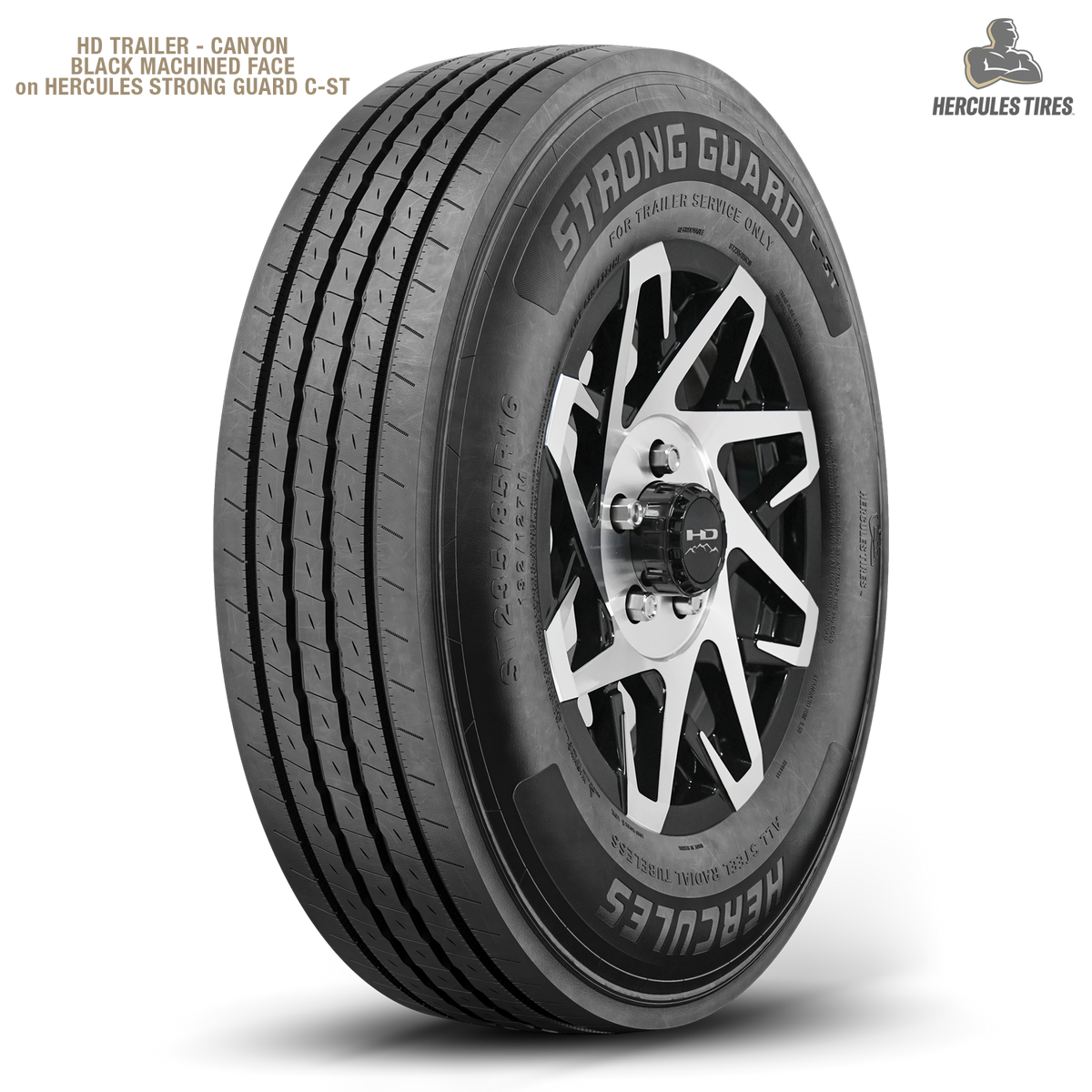 HD Trailer Canyon 16x6 +0 8x165mm 128.6mm Gloss Black/Machined Face