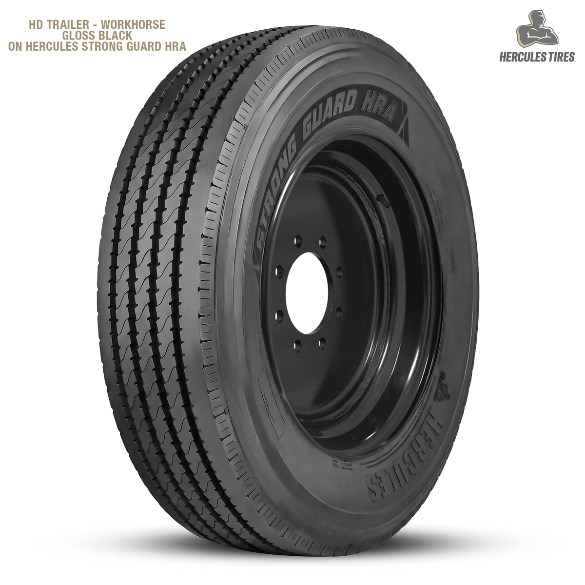 HD Trailer Workhorse 17.5x6.75 0 8x165mm 121.2mm 5mm barrel 12mm Flange All Gloss Black Powder Coat