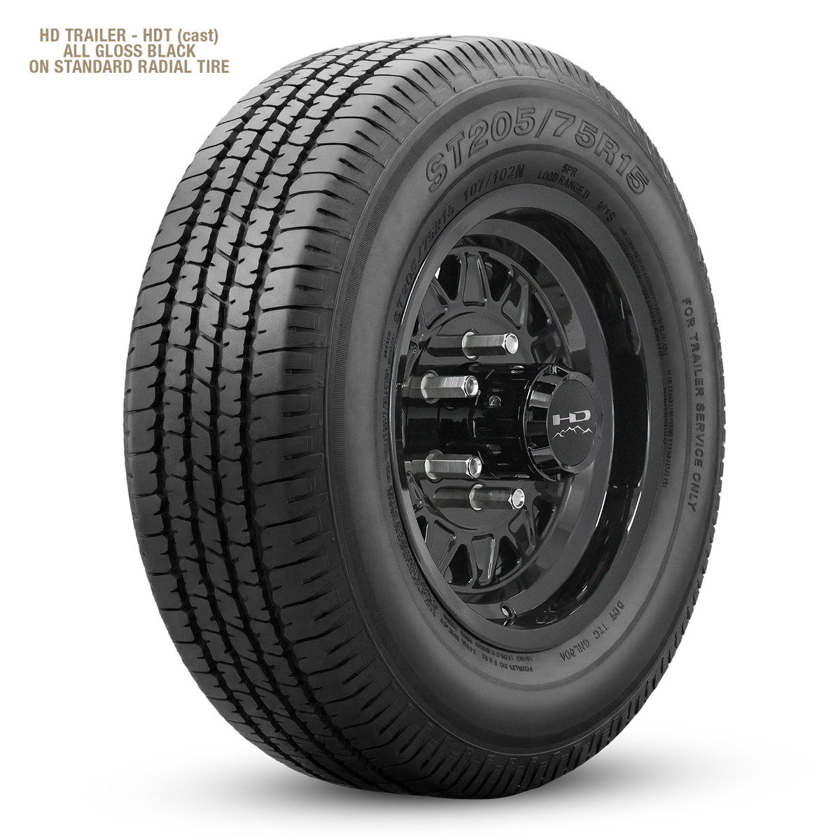 HD Trailer HDT Cast 15x6 +0 5x114.3mm 83mm Gloss Black