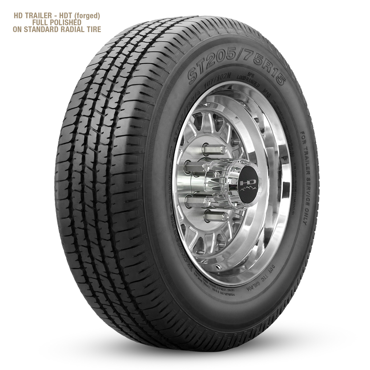 HD Trailer HDT Forged 17.5x6.75 +0 8x165mm 121.2mm Full Polish - Hub Centric - CAP NOT INCLUDED