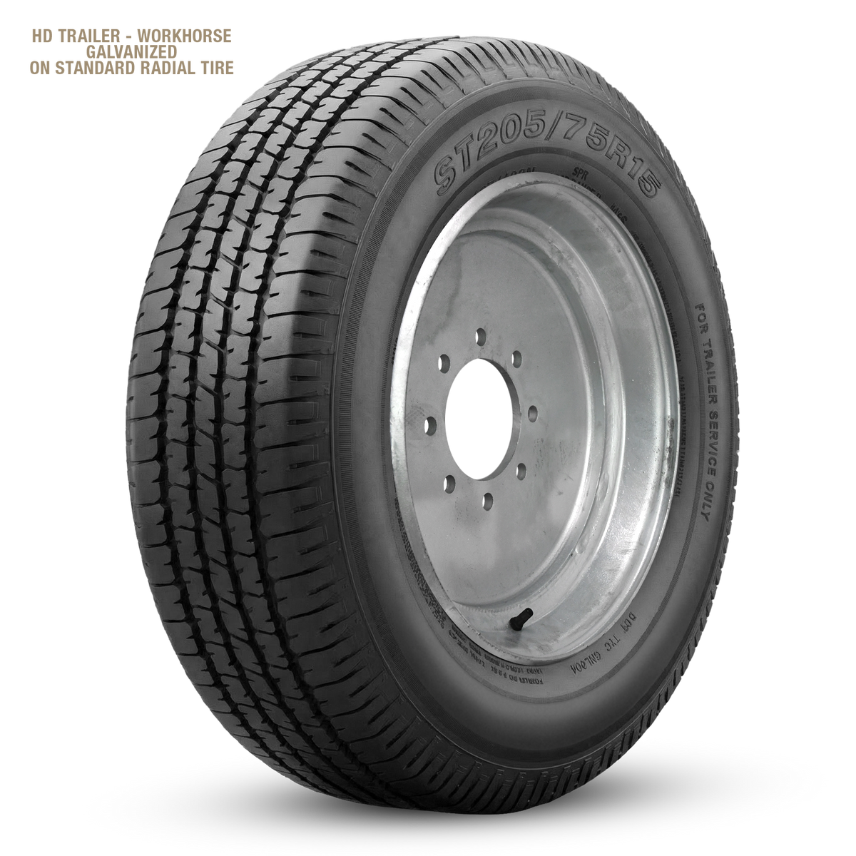 HD Trailer Workhorse 17.5x6.75 0 8x165mm 121.2mm 5mm barrel 12mm Flange Galvanized Steel