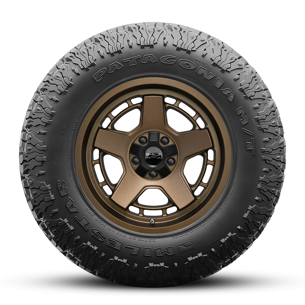 MILESTAR Patagonia M/T All Terrain Tire with the HD Off-Road Overland Sector Atlas in 17x9.0 All Satin Bronze Flat Shot Mounted & Balanced Wheel & Tire Package
