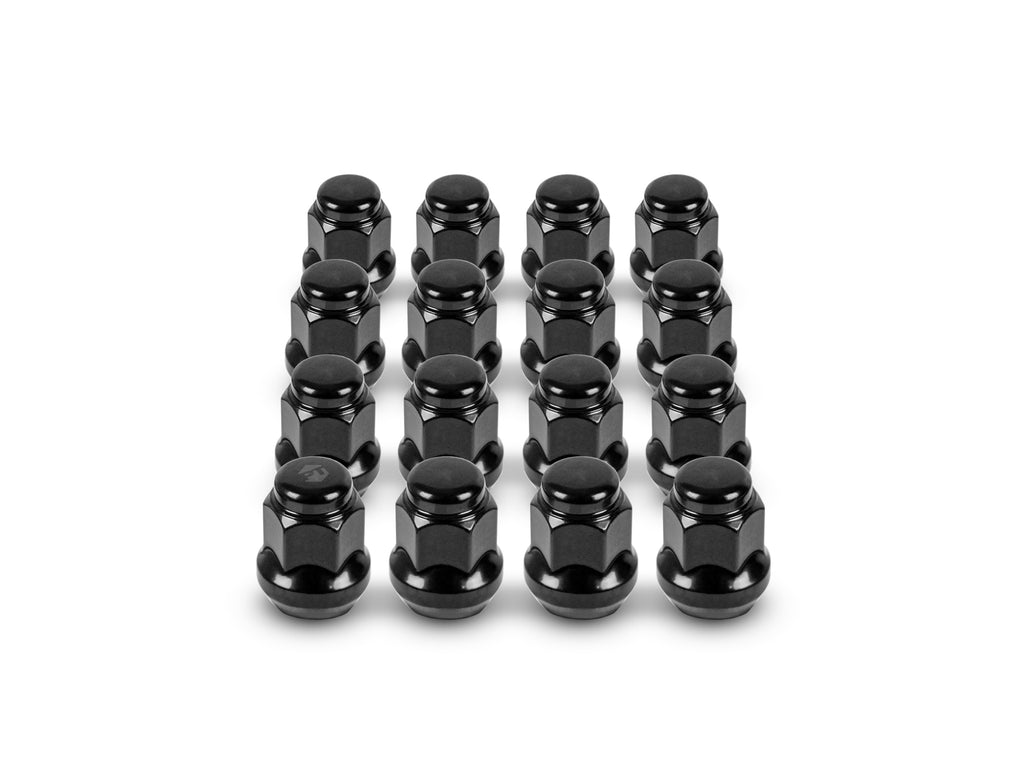 Perfectly Tight Small Acorn Hex Lug Nut Kit for Golf Cart Finished in Black