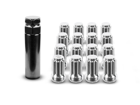 Perfectly Tight 16pc 7-Spline Lug Nut Kit with Removal Key for ATV, UTV, SXS, & Golf Cart In Chrome Finish