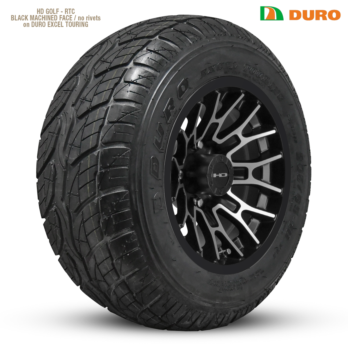 HD Golf RTC 12x7 -14 4x101.6mm 68.2mm Gloss Black/Machined Face