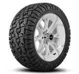HD Golf Wheel & Tire Package ( 1pc ) 14x7.0 Spinout White Machined w ( 1pc ) 23 Inch A/T Tire