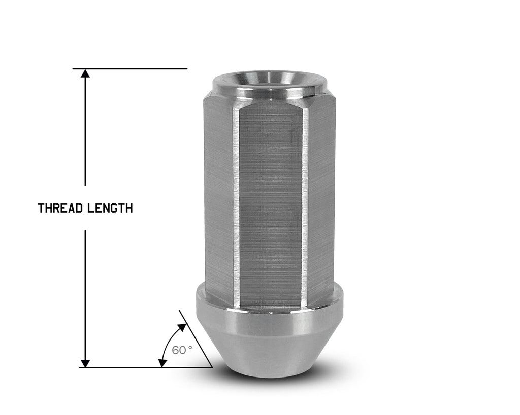 Perfectly Tight 3/4" Hex Lug Nut Tapered Seat 9/16-18 x 50mm - Stainless Steel - 1 Piece