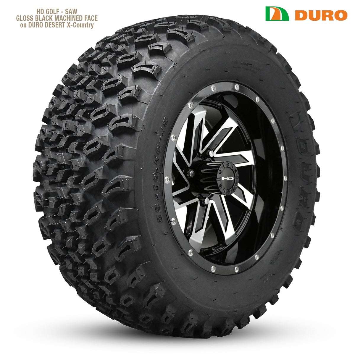 HD Golf Saw 14x7 -14 4x101.6mm 68.2mm Gloss Black/Mchnd Face w/Rvts