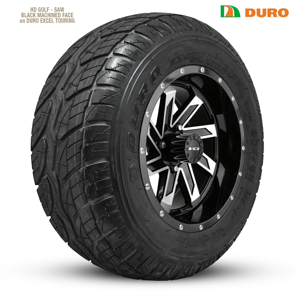 HD Golf Saw 14x7 -14 4x101.6mm 68.2mm Gloss Black/Mchnd Face w/Rvts