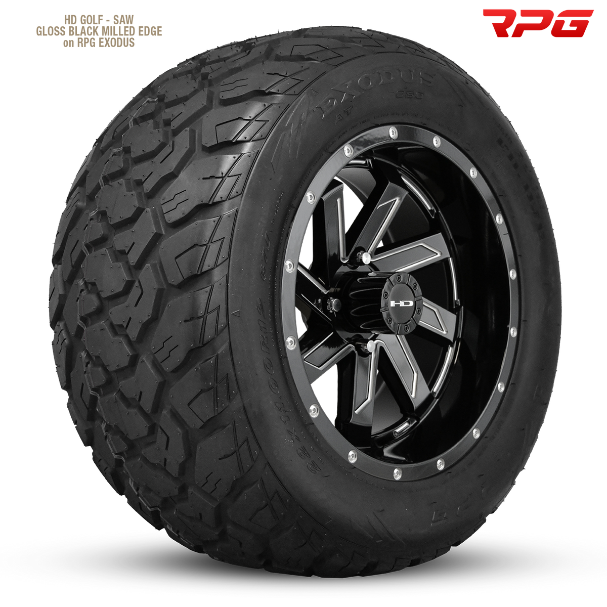 HD Golf Saw 12x7 -14 4x101.6mm 68.2mm Gloss Black/Milled Edge