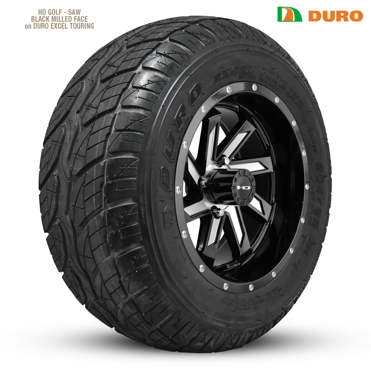 HD Golf Saw 12x7 -14 4x101.6mm 68.2mm Gloss Black/Milled Face
