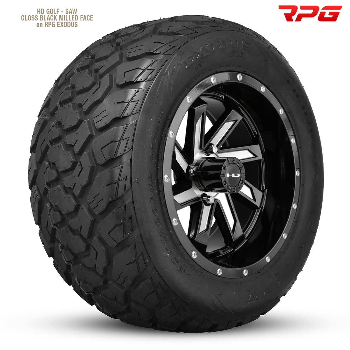 HD Golf Saw 12x7 -14 4x101.6mm 68.2mm Gloss Black/Milled Face