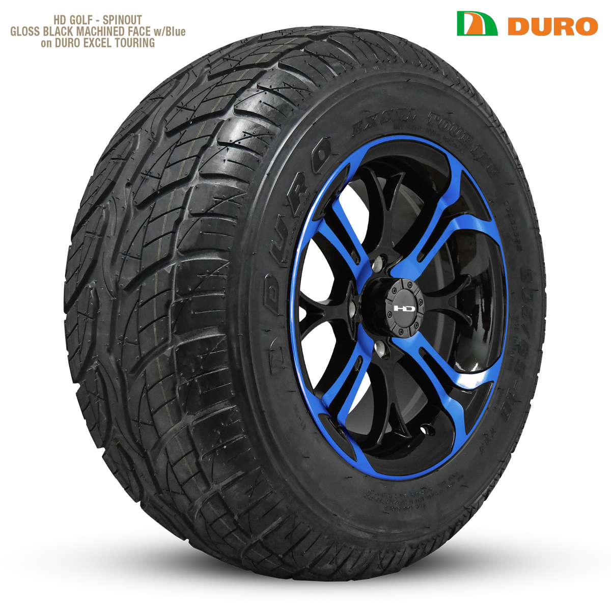 HD Golf Spinout 14x7 -10 4x101.6mm 68.2mm Gloss Blue&BK/Machined Face