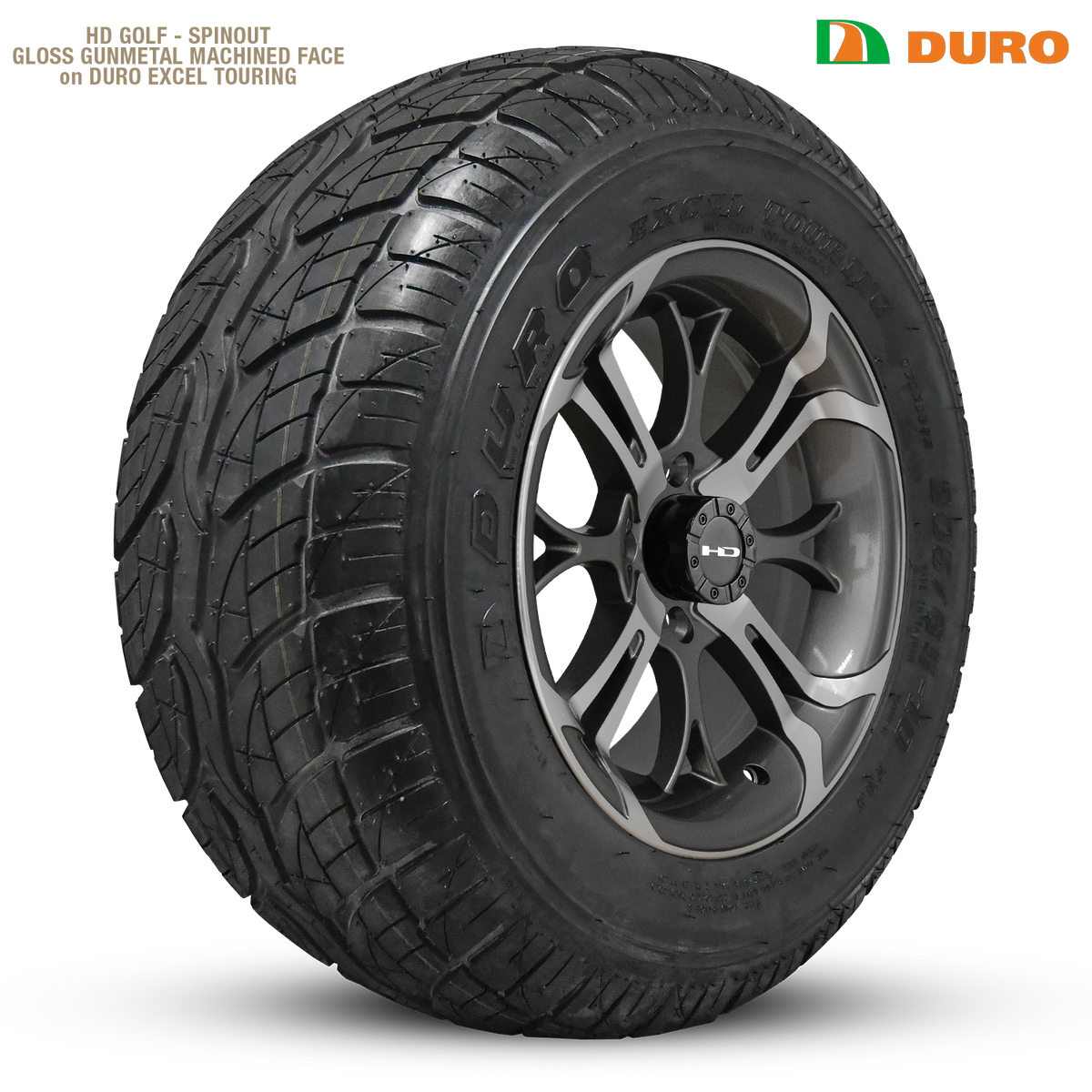 HD Golf Spinout 14x7 -10 4x101.6mm 68.2mm Gloss Gun Metal/Machined Face