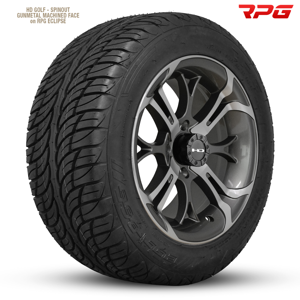 HD Golf Spinout 14x7 -10 4x101.6mm 68.2mm Gloss Gun Metal/Machined Face