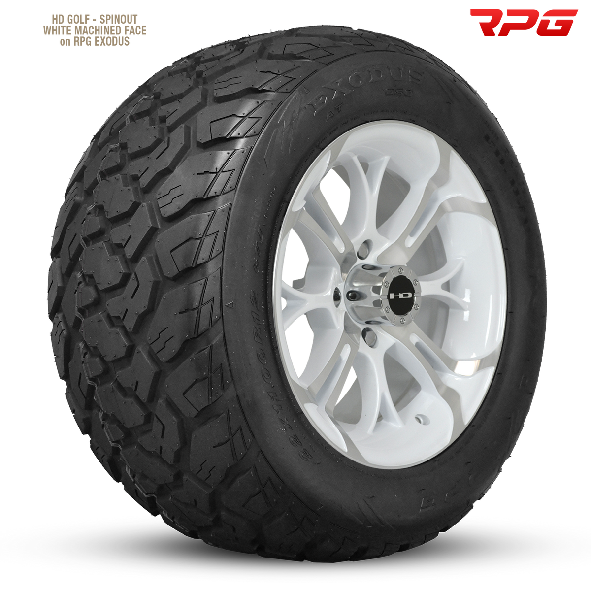 HD Golf Spinout 14x7 -10 4x101.6mm 68.2mm Gloss White/Machined Face