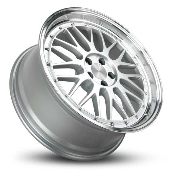 Klassik Rader Style Model 020 in 18x8.0 & 18x9.0 Staggered for VW Golf GTI Audi A4, TT in Silver with Polished Lip Featuring ALZOR & BBS LM Spoke Styling