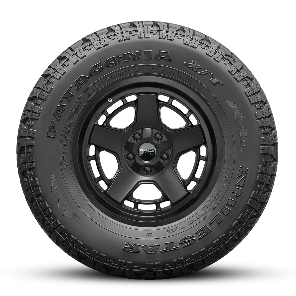 MILESTAR Patagonia X/T 40K Mile Warranty All Terrain Tire with the HD Off-Road Overland Sector Atlas in 17x9.0 All Satin Black Flat Shot Mounted & Balanced Wheel & Tire Package