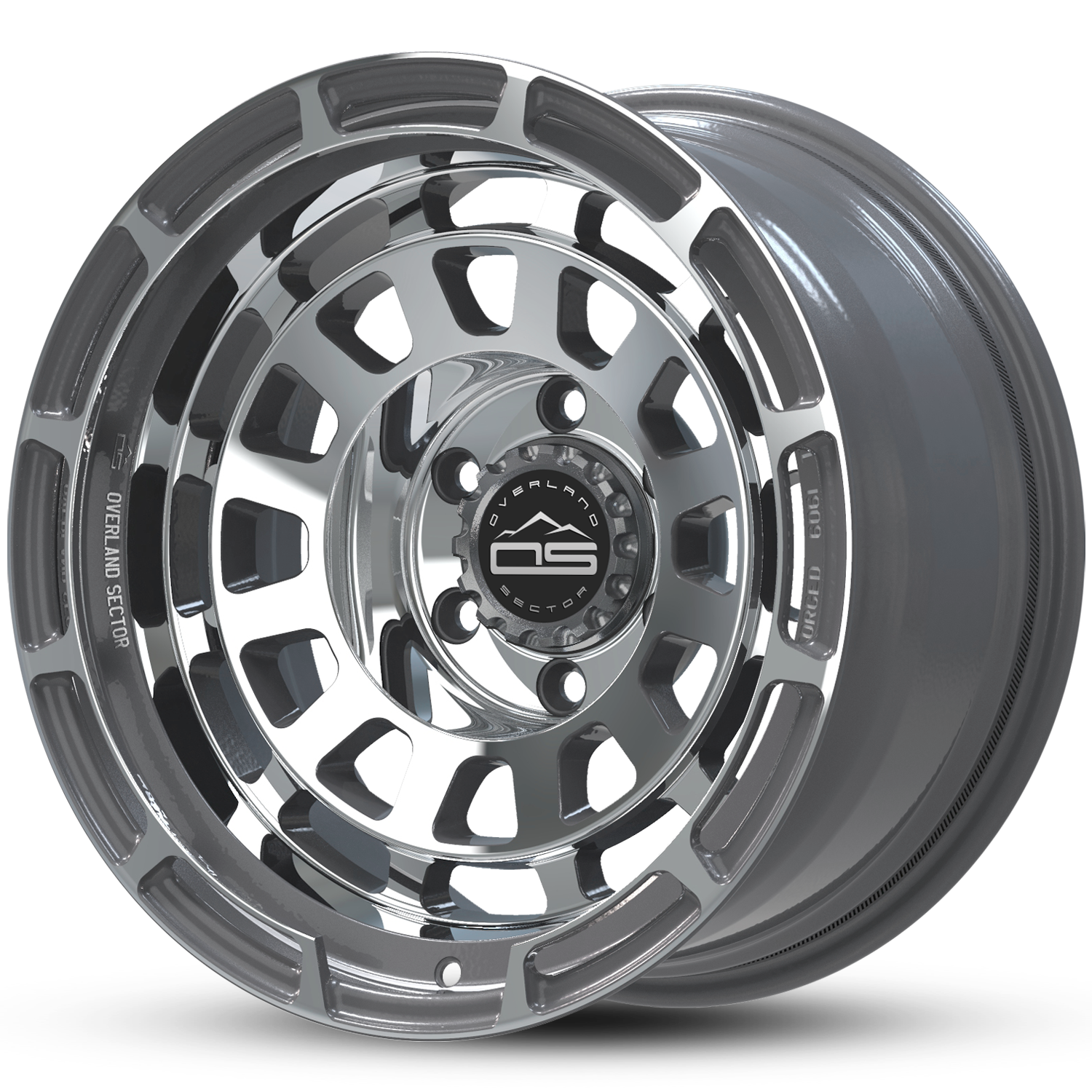 Overland Sector Badlander Forged 17x9 -18 5x127mm 71.5mm Gloss Gun Metal Machined Face