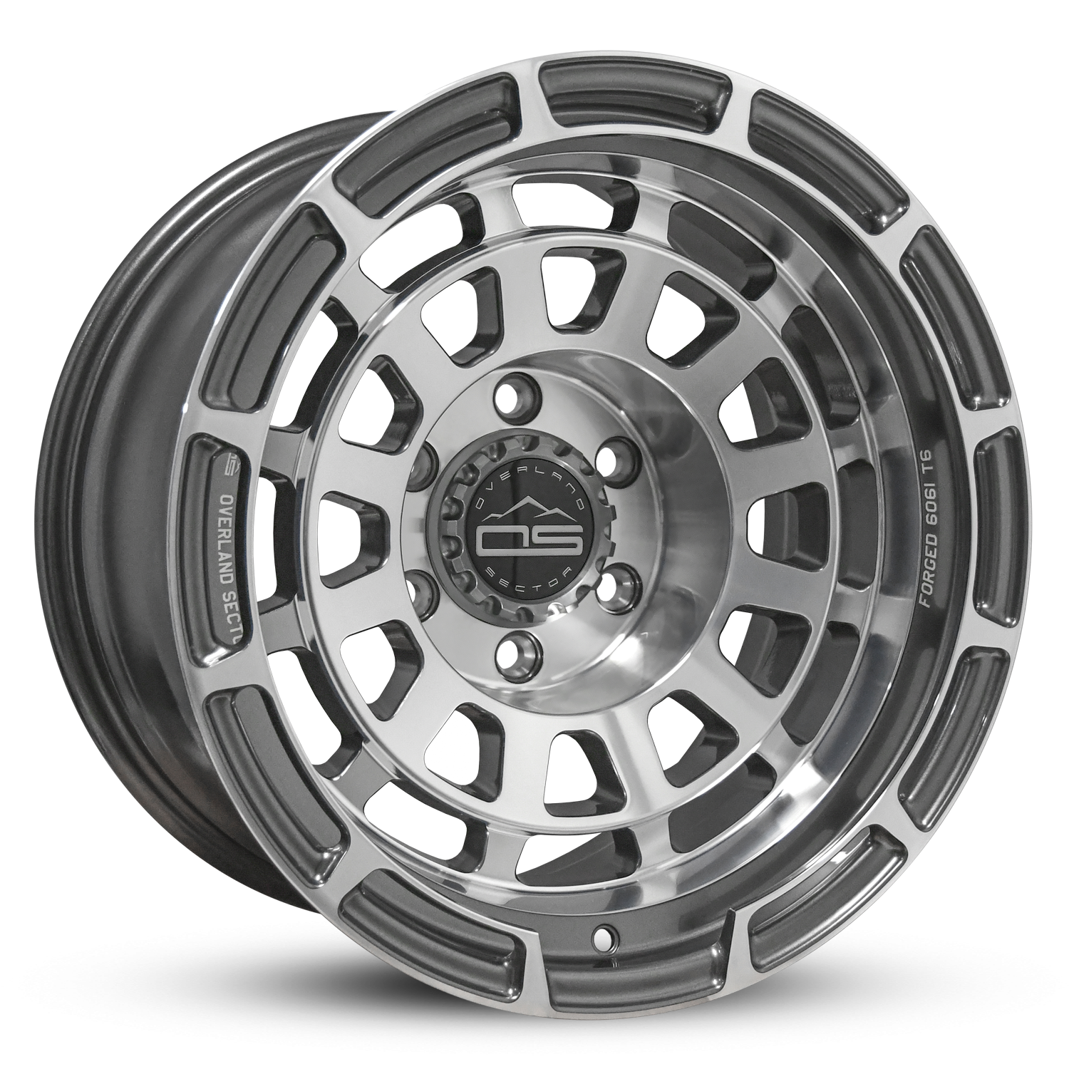 Overland Sector Badlander Forged 17x9 -35 6x139.7mm 106.1mm Gloss Gun Metal Machined Face