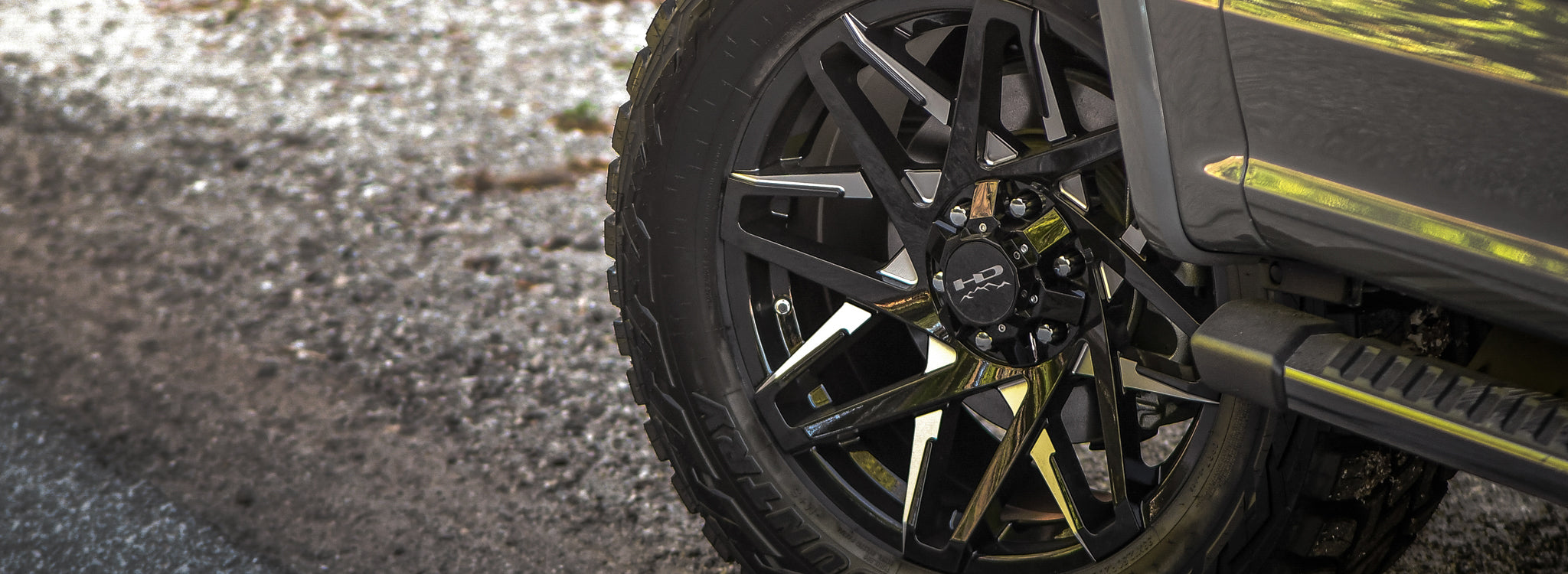 HD off-road wheels Canyon gloss black milled face