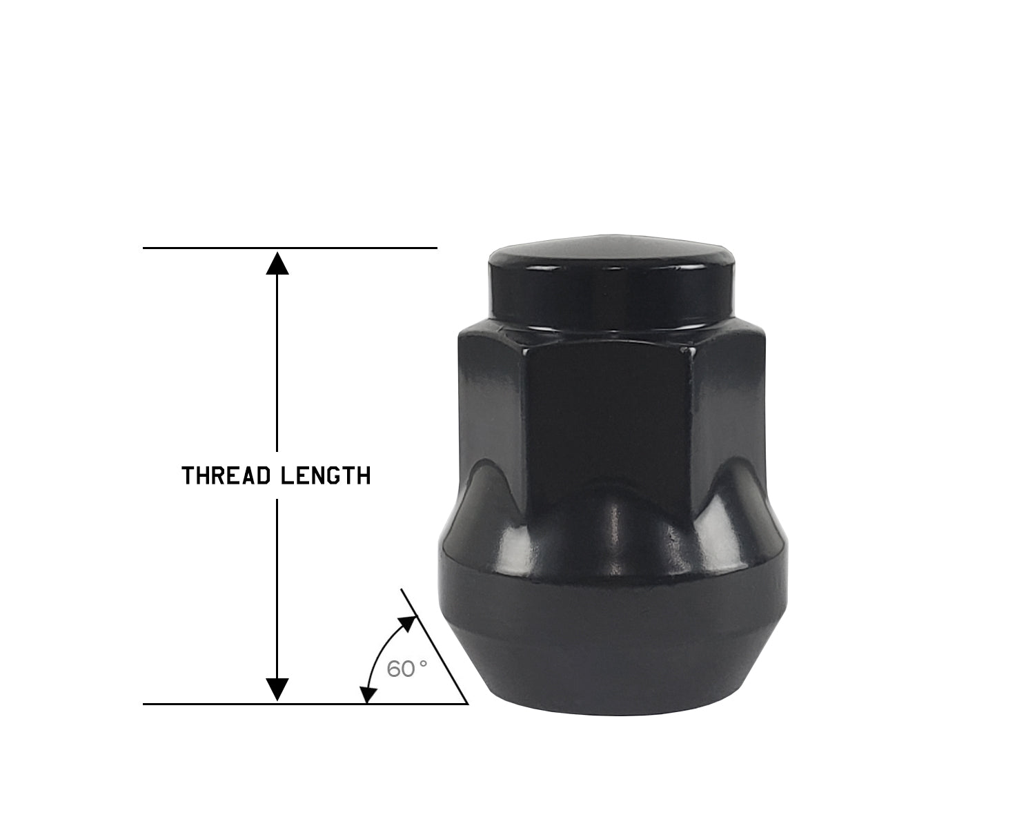 Perfectly Tight 7 Spline Lug Nut Tapered Seat 1/2- x 32mm - Aluminum Black - Set of 20 w/ Key