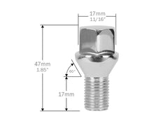 Load image into Gallery viewer, Perfectly Tight 19mm Hex Lug Bolt Tapered Seat 12x1.5 x 17mm - Chrome Steel - Set of 20