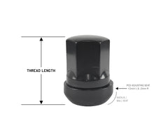 Load image into Gallery viewer, Perfectly Tight Adjustable 19mm Hex Lug Nut Radius Seat 12x1.25 x 32mm - Black Steel - Set of 20