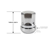 Perfectly Tight Adjustable 17mm Hex Lug Nut Tapered Seat 12x1.25 x 35mm - Chrome Steel - Set of 20