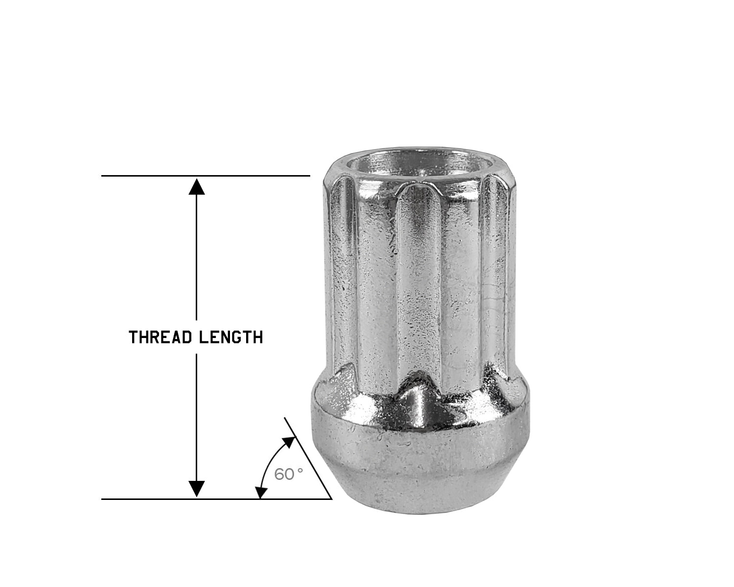 Perfectly Tight 3/4" Hex Lug Nut Tapered Seat 14x1.5 x 25mm - Chrome Steel - Set of 20