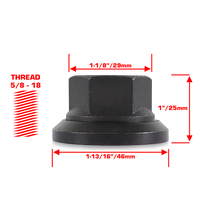 Load image into Gallery viewer, Perfectly Tight 29mm Hex Swivel Flat Seat Open Lug Nut 5/8-18 x 25mm - Black Oxide Steel - 1 Piece