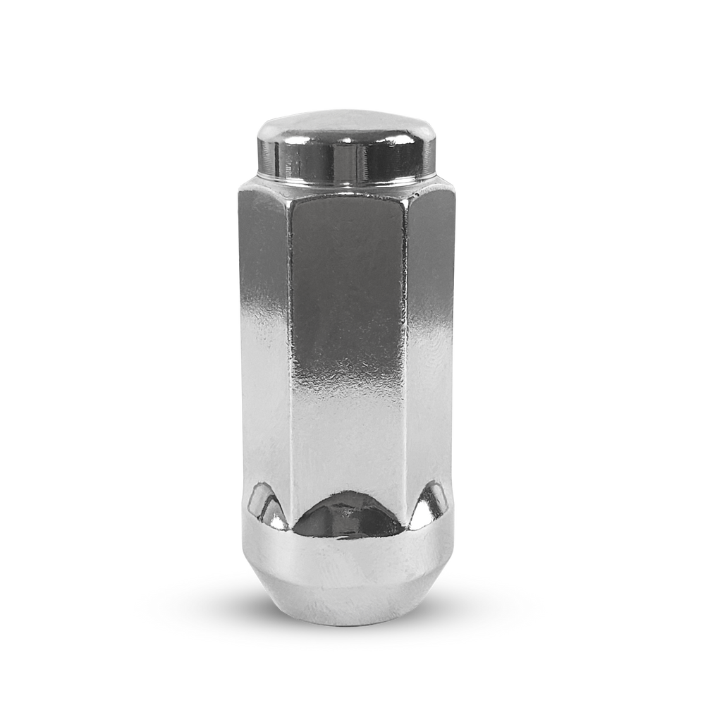 Perfectly Tight 21mm Hex Bulged Lug Nut Tapered Seat 5/8-18 x 48mm - Chrome Steel - 1 Piece