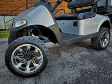 Load image into Gallery viewer, Shop the HD Golf Wheels SAW Gloss Black Machined Face &amp; Lip online today for your Club Car, Cushman, EZGO, ICON EV, Garia, Massimo, Polaris, or Yamaha Golf Cart.
