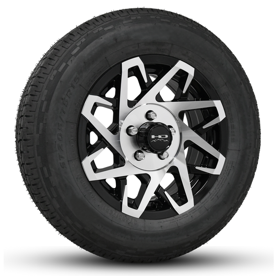 Shop Online for Custom Trailer Aluminum Alloy Wheel Rims Mounted by HD Trailer Wheels in 14x5.5 in 5-Lug Pattern with Tire Combo 