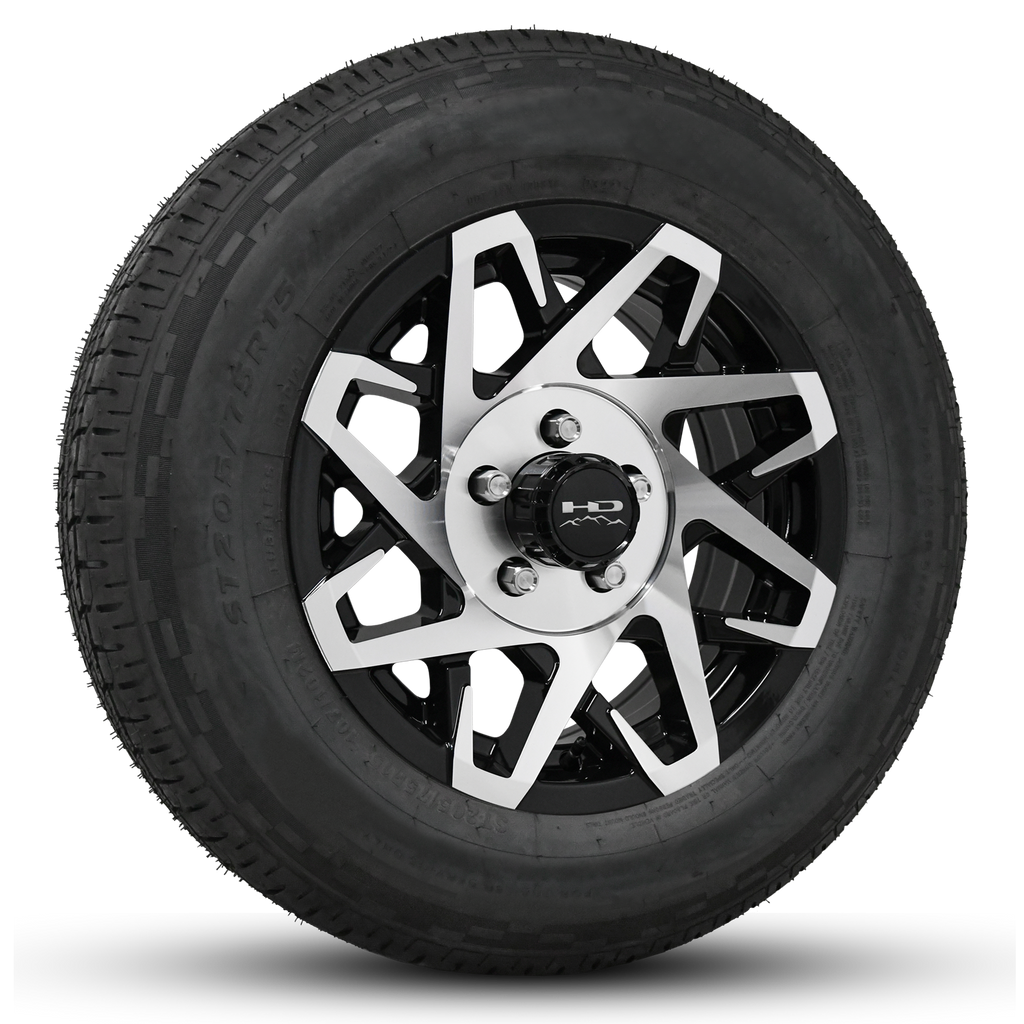 Shop & Buy Online Custom Aluminum Alloy Trailer Wheel Rim & Tire Package Combos in 15 Inch for 5-Lug Trailer Hubs
