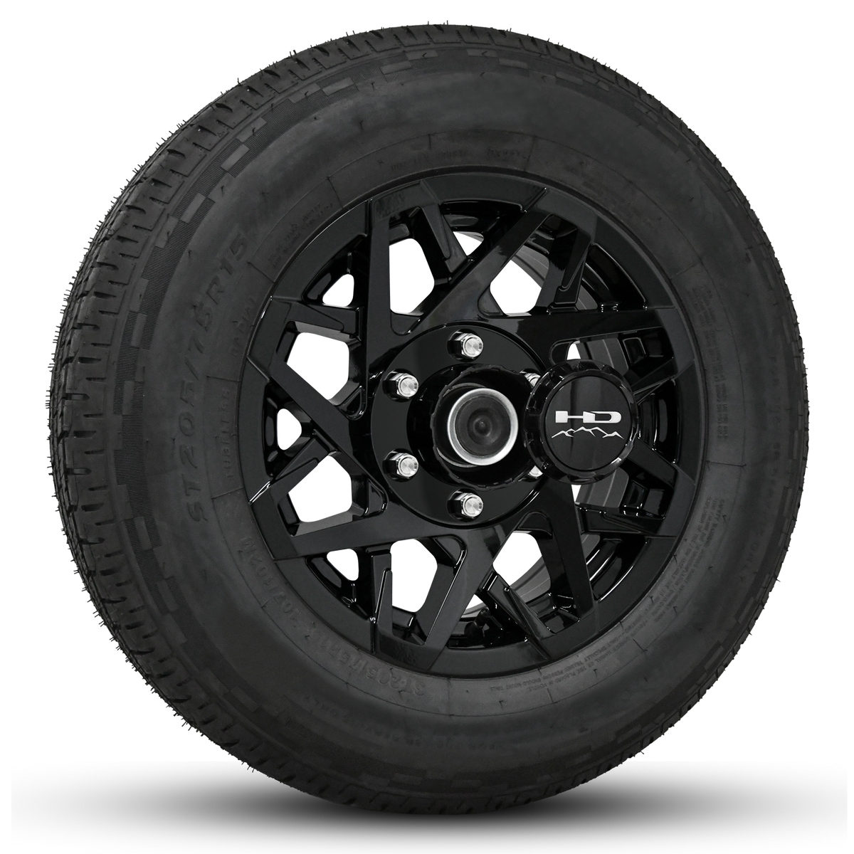 16 INCH | 6-LUG | CANYON TRAILER WHEEL & TIRE PACKAGES All Gloss Black ...